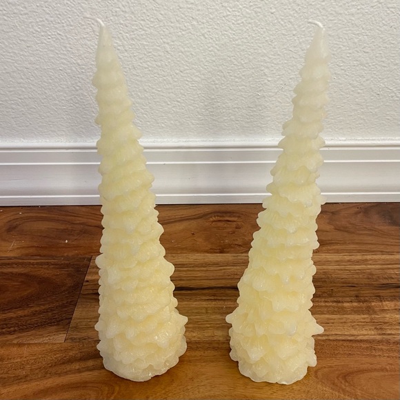 Pottery Barn White Large Christmas Tree Candle 10” Centerpiece Table Vintage. - Picture 2 of 7